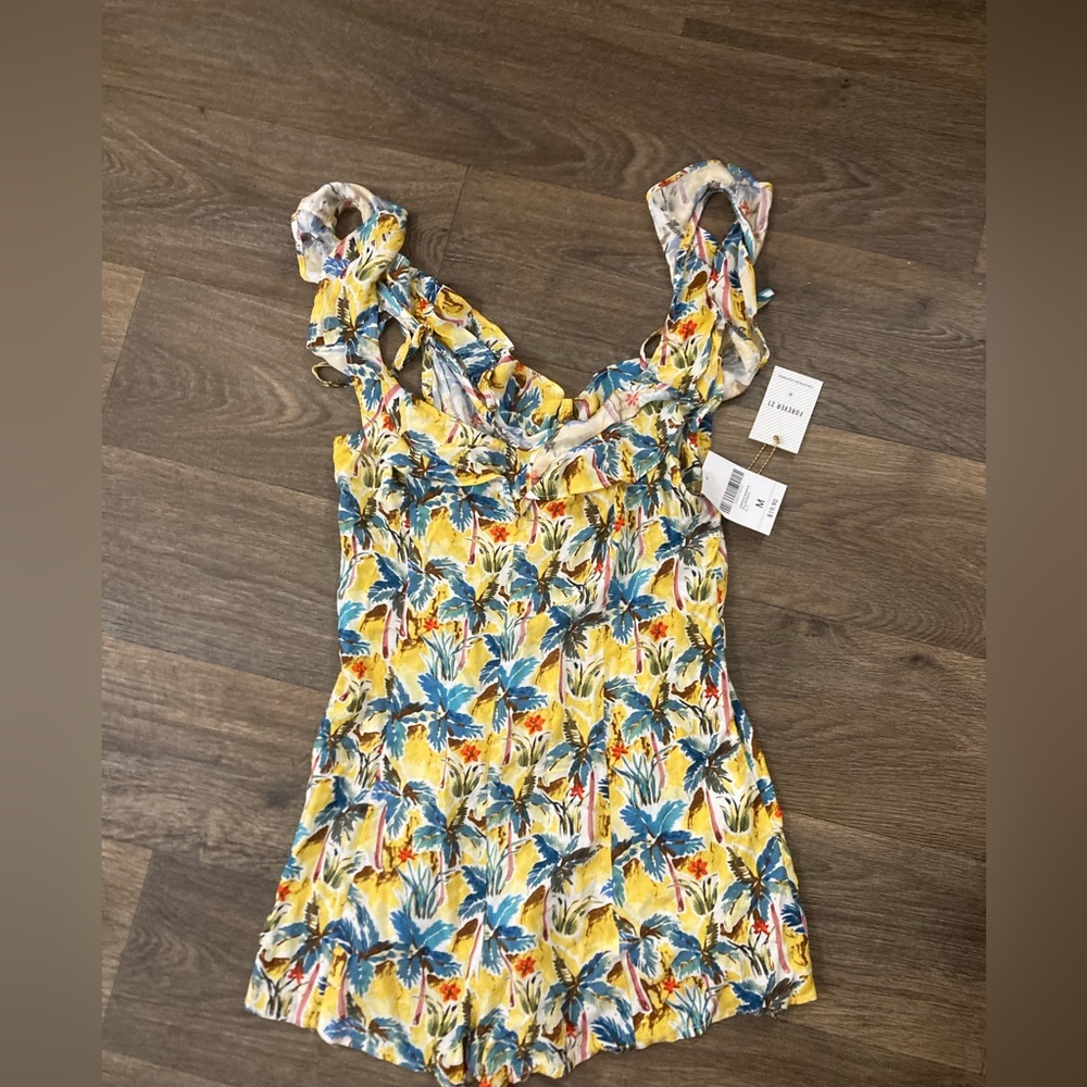 Forever21 Off-the-shoulder Patterned Romper